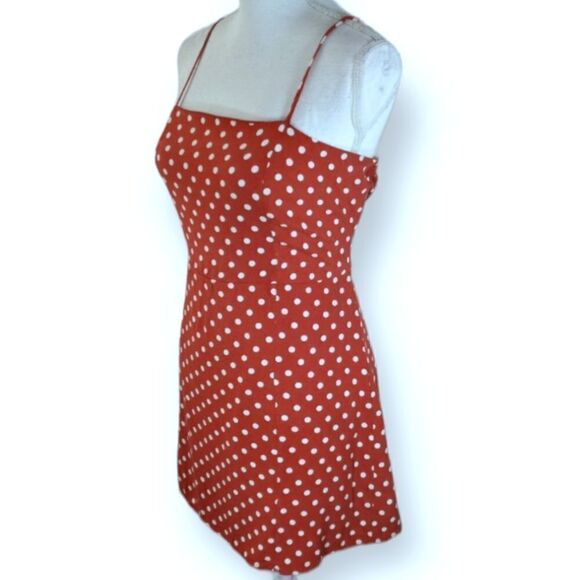 SKY AND SPARROW BRICK & CREAM/WHITE POLKA-DOT DRESS SZ.XL EUC - Picture 5 of 9